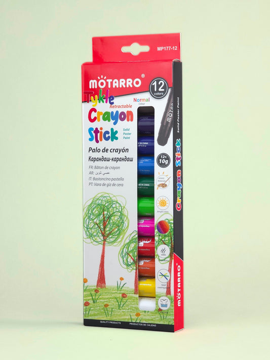 Crayon Stick Normal 12pcs: Double the Color, Zero Mess!