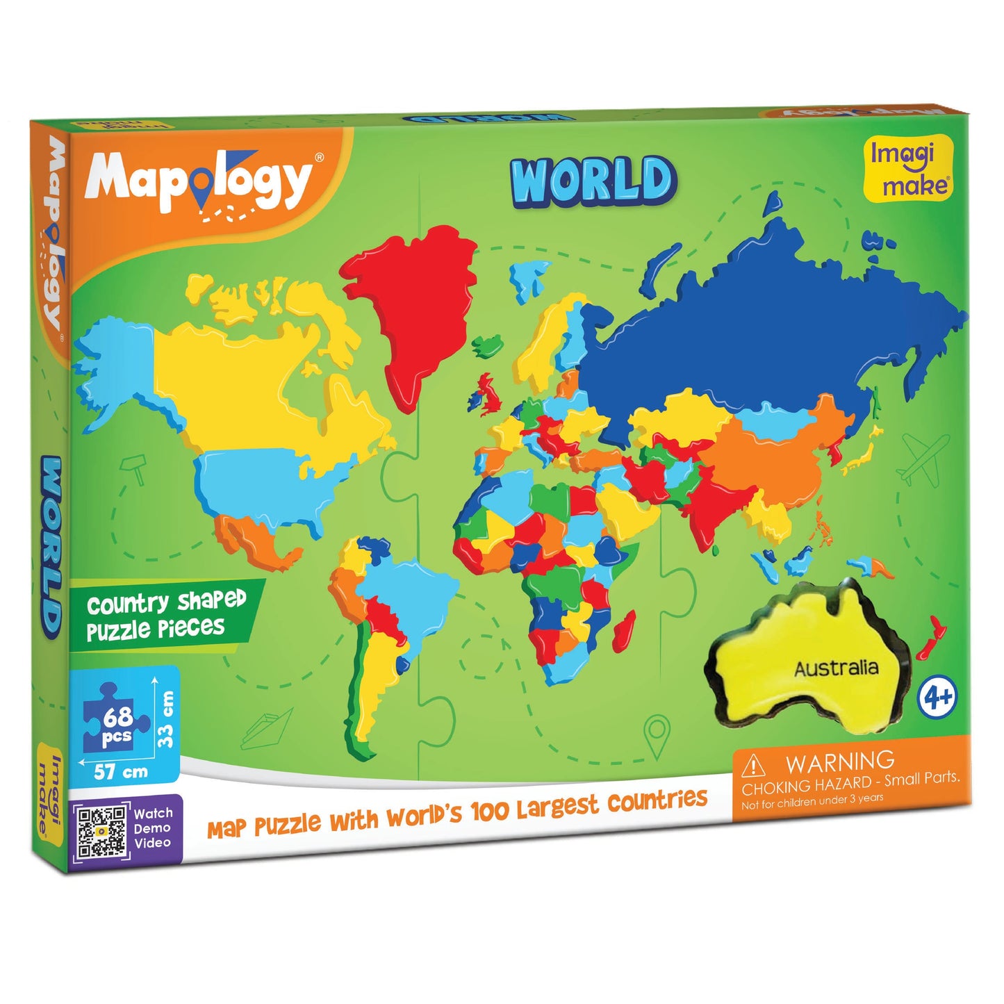 Mapology: Pack of 6 World Map Puzzle