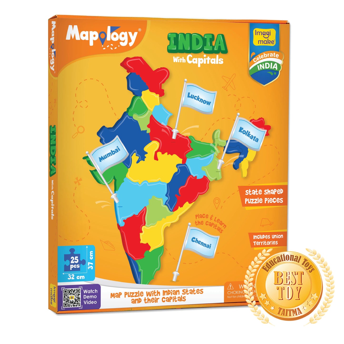 Mapology India with Capitals