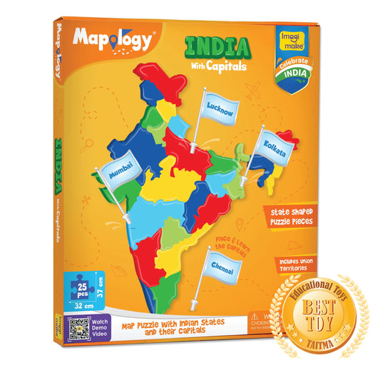 Mapology India with Capitals