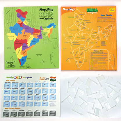 Mapology: Pack of 6 India with Capitals