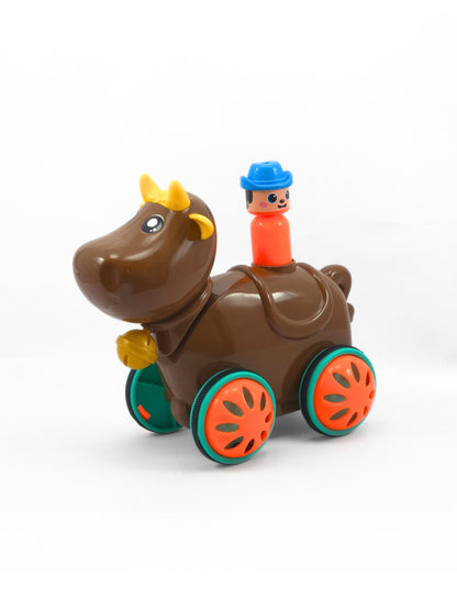 Happy Cow Push & Go Toy - Colourful Animal Motion toy for Toddlers