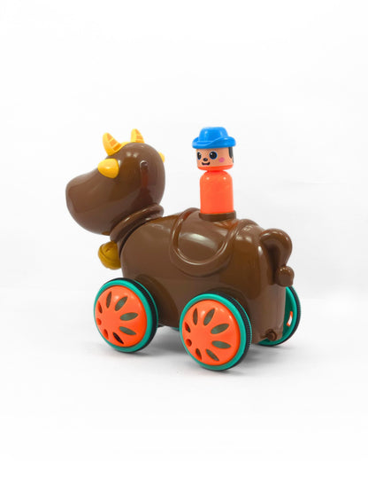 Happy Cow Push & Go Toy - Colourful Animal Motion toy for Toddlers