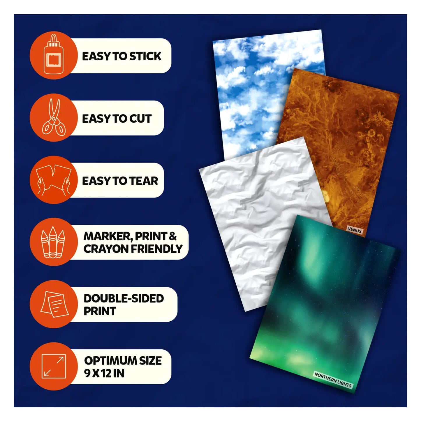 Clever Prints: Outer Space | Construction Paper (60 Sheets)
