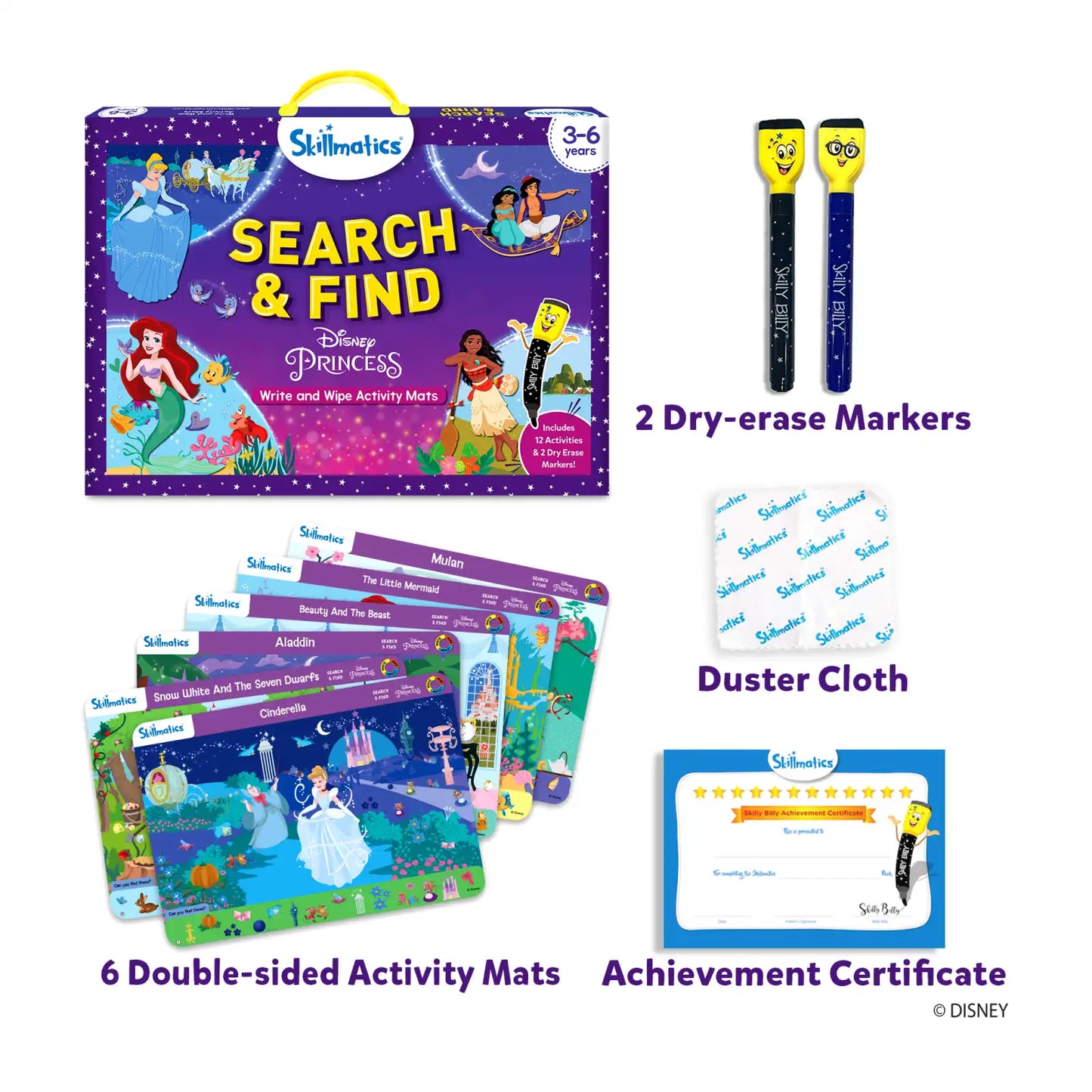 Search & Find Disney Princess | Reusable Activity Mats (ages 3-6)