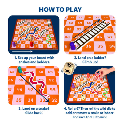 Snakes & Ladders | Magnetic & Customizable Board Game with a Twist (ages 4+)