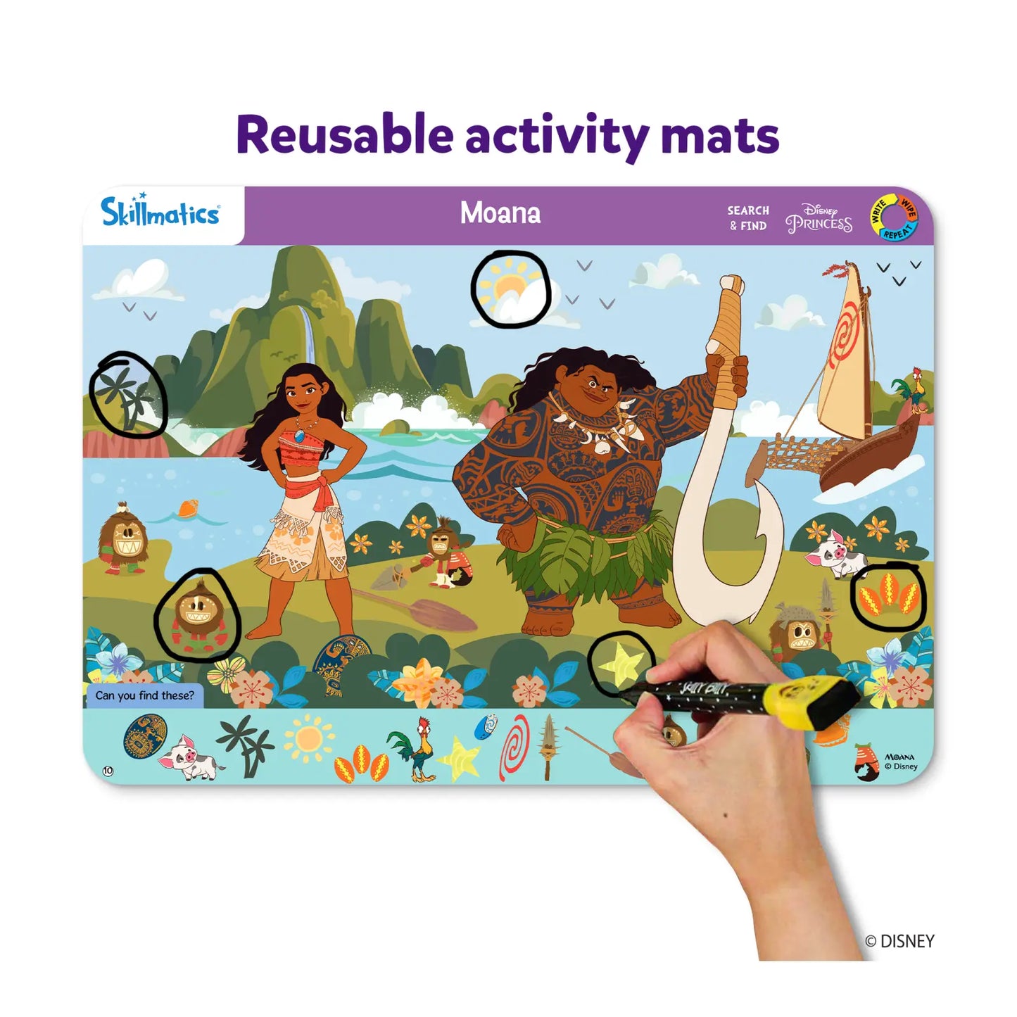 Search & Find Disney Princess | Reusable Activity Mats (ages 3-6)
