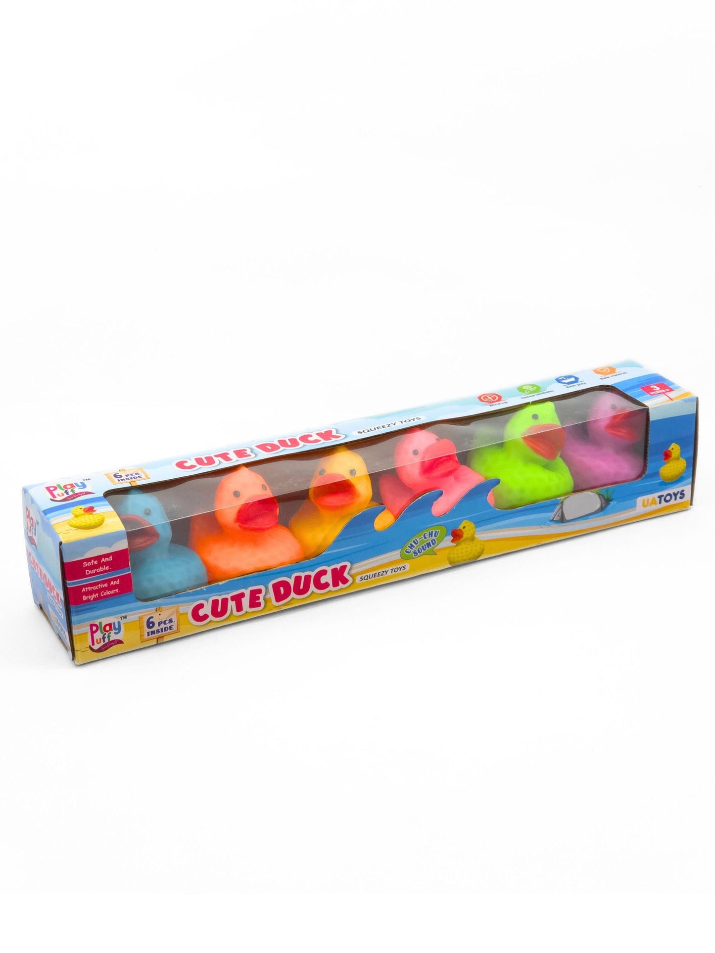 Cute Duck Toy Set (6 Pcs) - Squeaky Bath & Play Fun | UATOYS