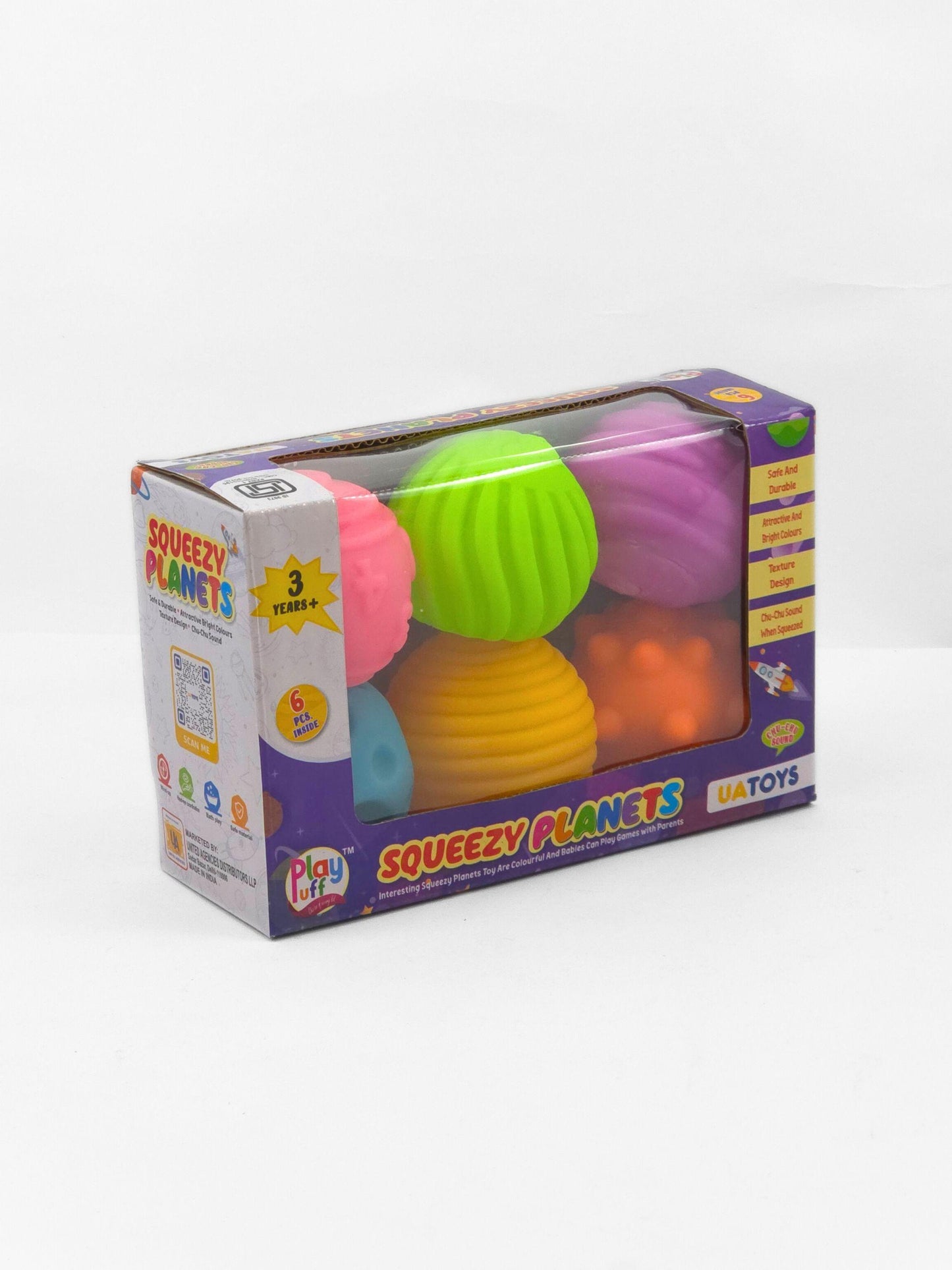 Squeezy Planets Sensory Ball Set (6 Pcs) - Textured & Educational | UATOYS