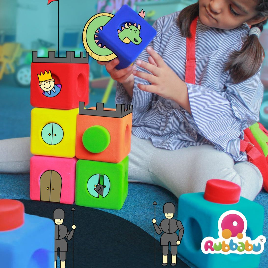 Rubbablox Building Blocks - Safe, Squishy & Fuzzy
