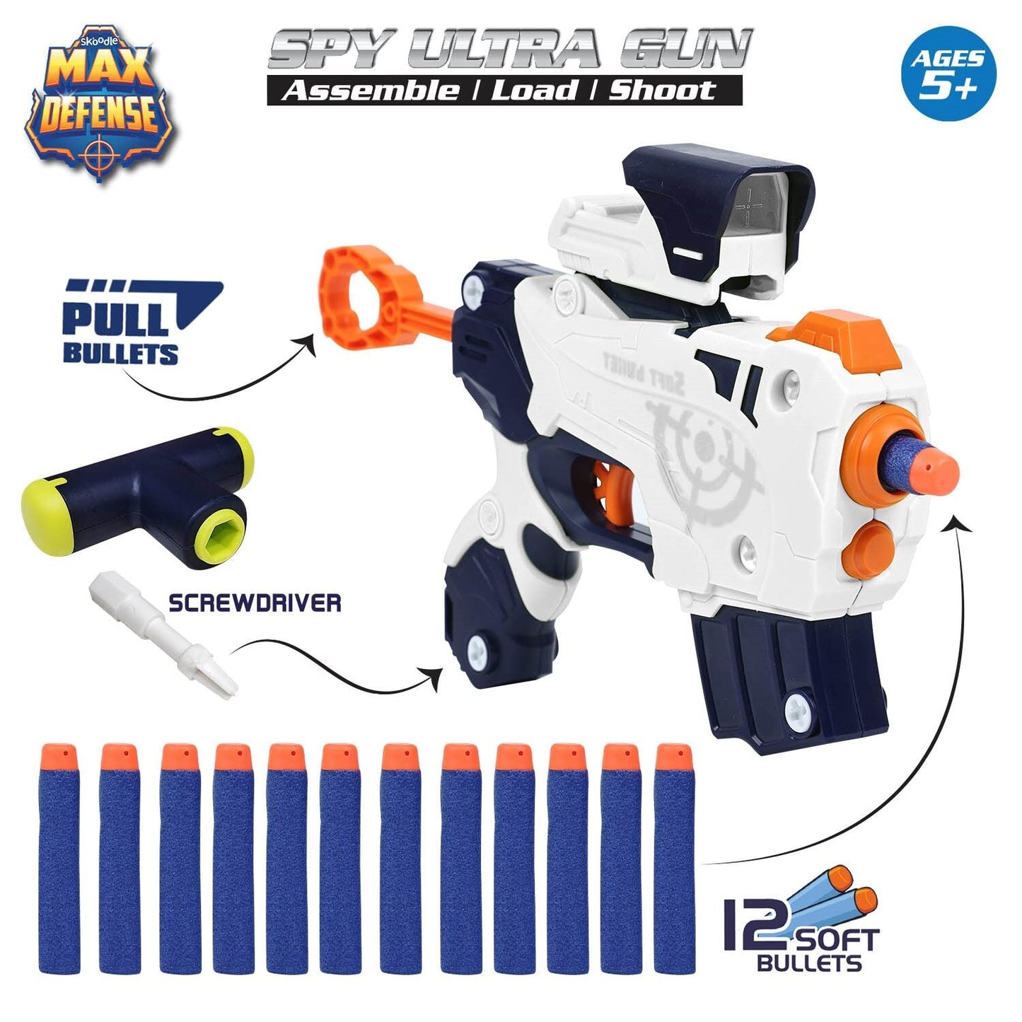 Skoodle Max Defense Spy Ultra Gun - (White)