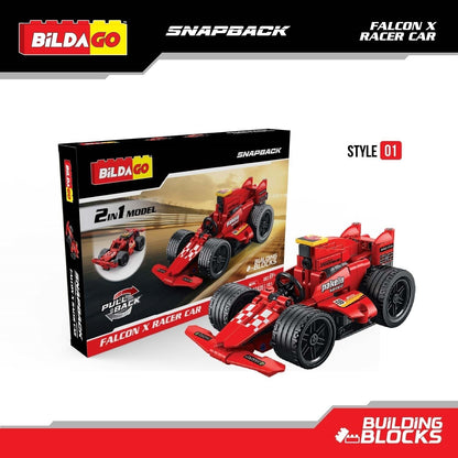 Bildago Snapback Racers - Falcon X (SP13435)- Pull back Racer Car (191 PCS)