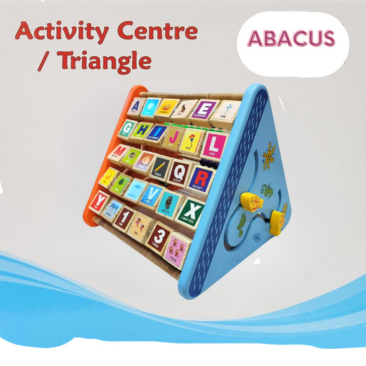 Wooden Activity Centre Triangle Abacus Learning Toy for Kids