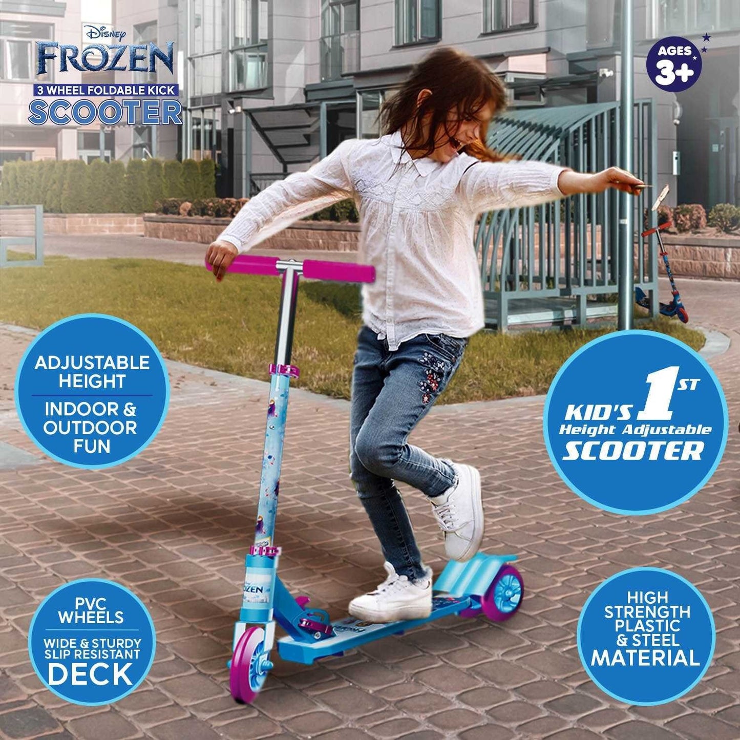 Frozen 3 Wheel Foldable Kick Scooter