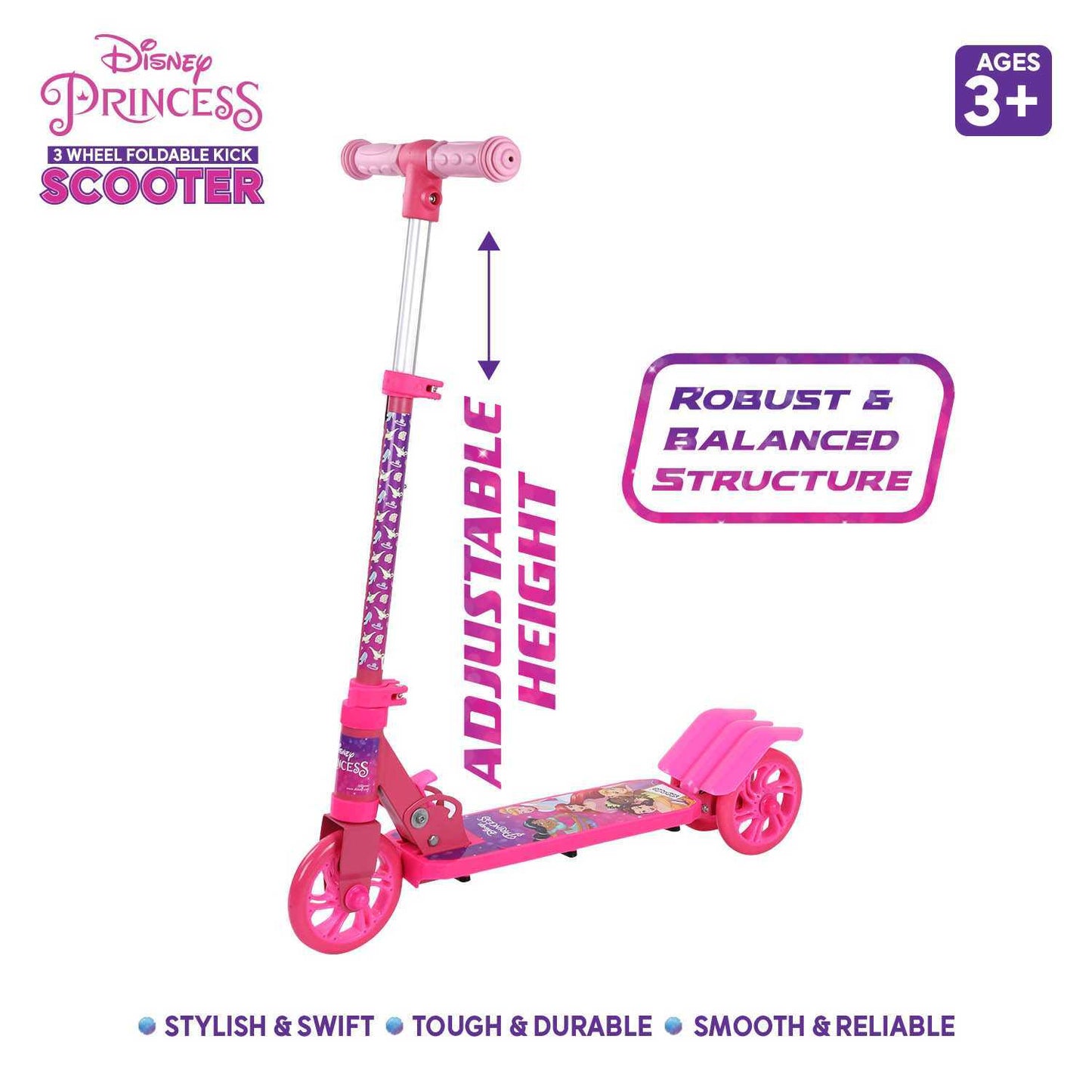 Princess 3 Wheel Foldable Kick Scooter