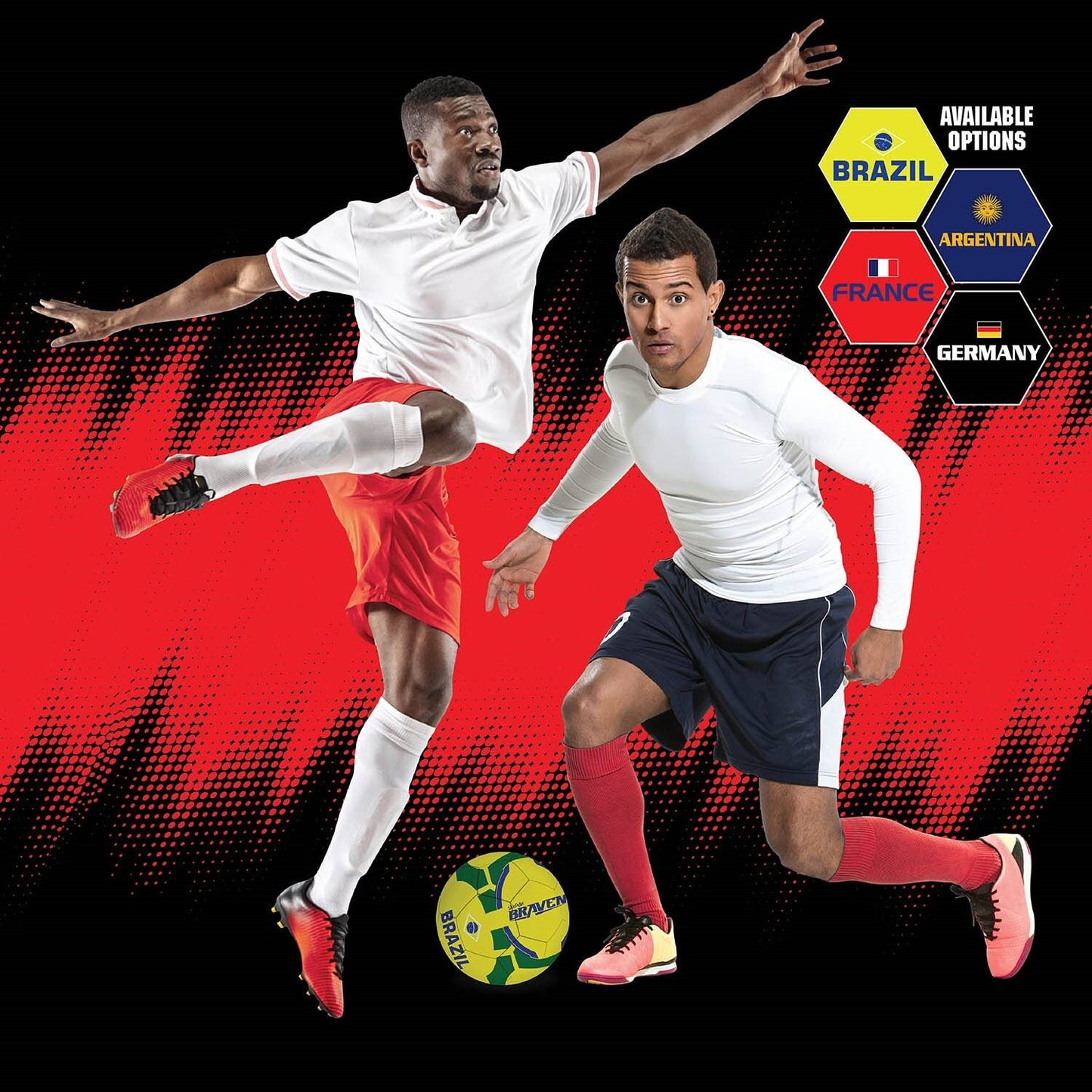 Skoodle Braven Country Glory Soccer Ball - Size-5 (France / Germany / Argentina / Brazil)