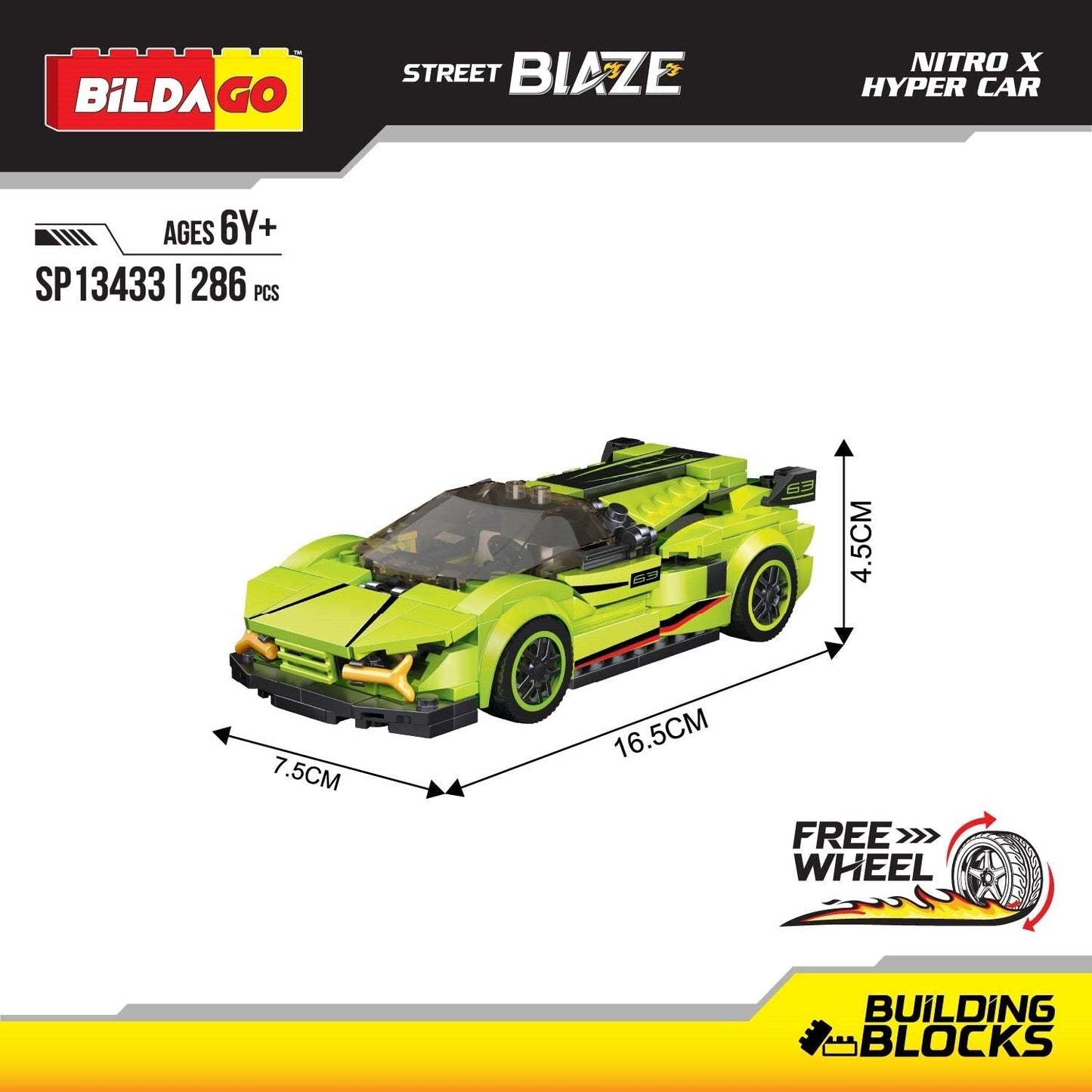 Bildago Street Blaze - Nitro X Hyper Car(SP13433) (286 PCS)