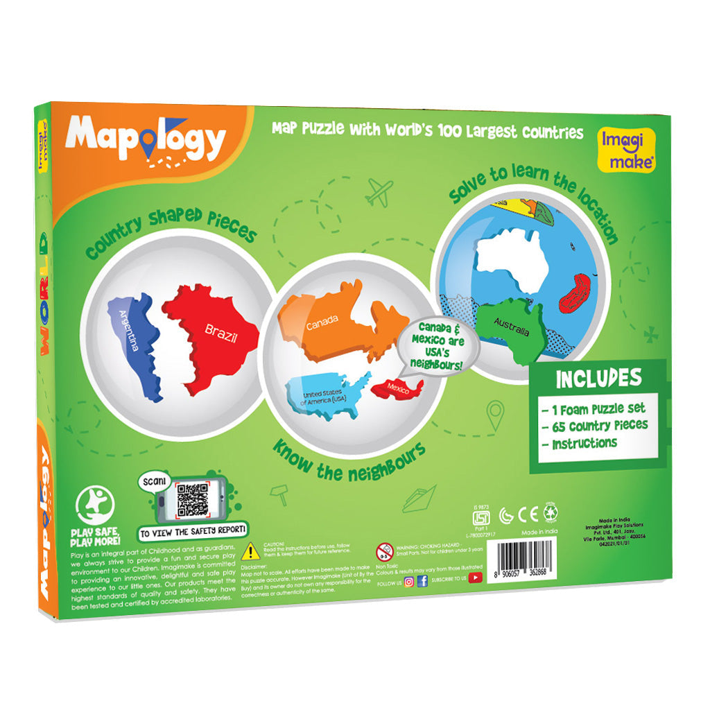 Mapology Combo: India & World Map Puzzle and Solar System Mobile - DIY Hanging Craft Kit