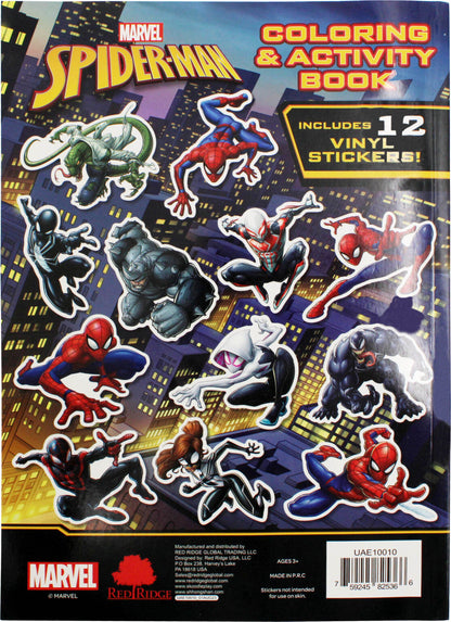 Marvel Spiderman Coloring & Activity Book With Vinyl Stickers