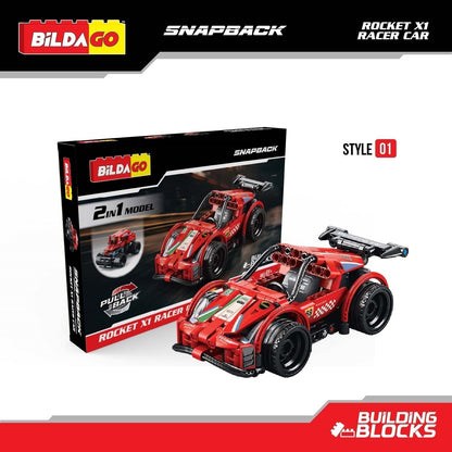 Bildago Snapback Racers - Rocket X1 (SP13437) - Pull back Racer Car (200 Pcs)