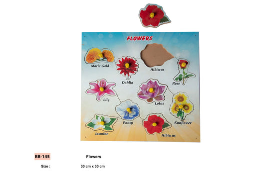 Flowers Board | Bluebells Toys | Online Wooden Toy | Online Gift For Kids | Multiple Flowers Shapes Wooden Game | Learning Toy For Kids