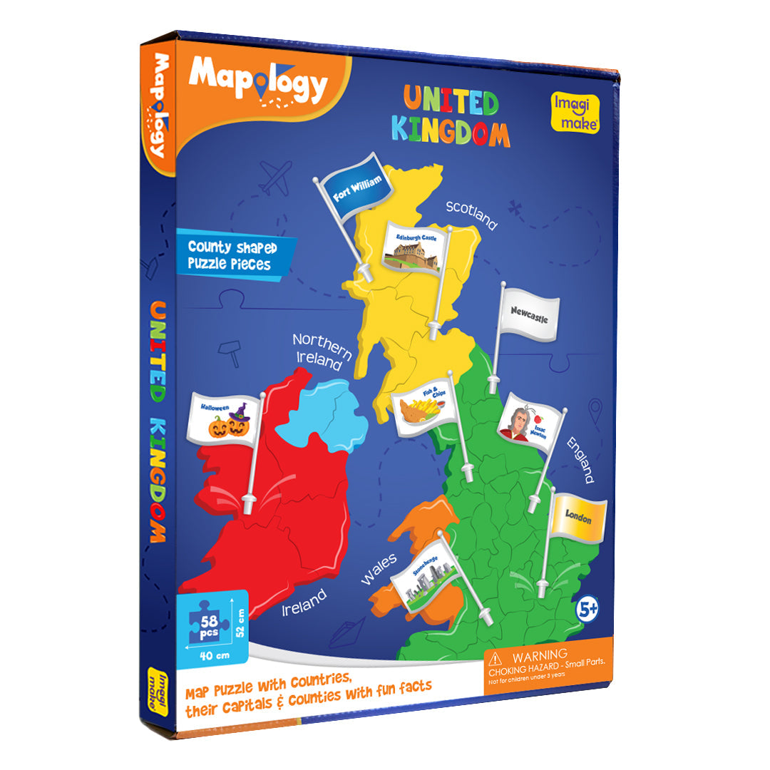 Mapology United Kingdom with Capitals