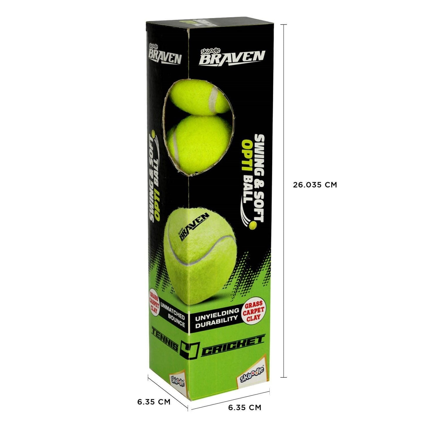 Skoodle Braven Tennis4 Cricket Swing & Soft Ball (Set Of 4)