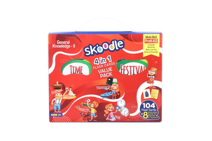 Skoodle General Knowledge2 Flash Cards Set - Pack Of 4