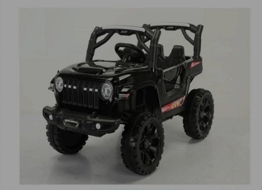Kids Electric Ride-On Police Jeep 4x4 (Spray Painted, Black) | COMF-908B-SP
