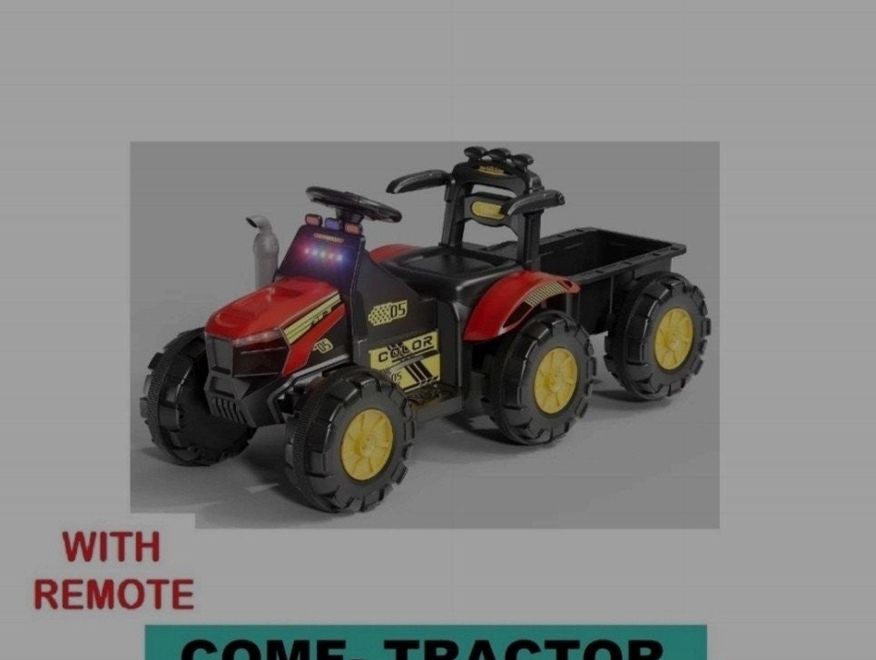 Kids Electric Ride-On Tractor with Trolley & Remote | COMF-TRACTOR