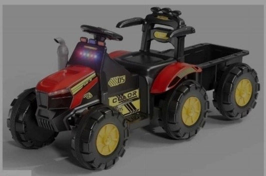 Kids Electric Ride-On Tractor with Trolley & Remote | COMF-TRACTOR