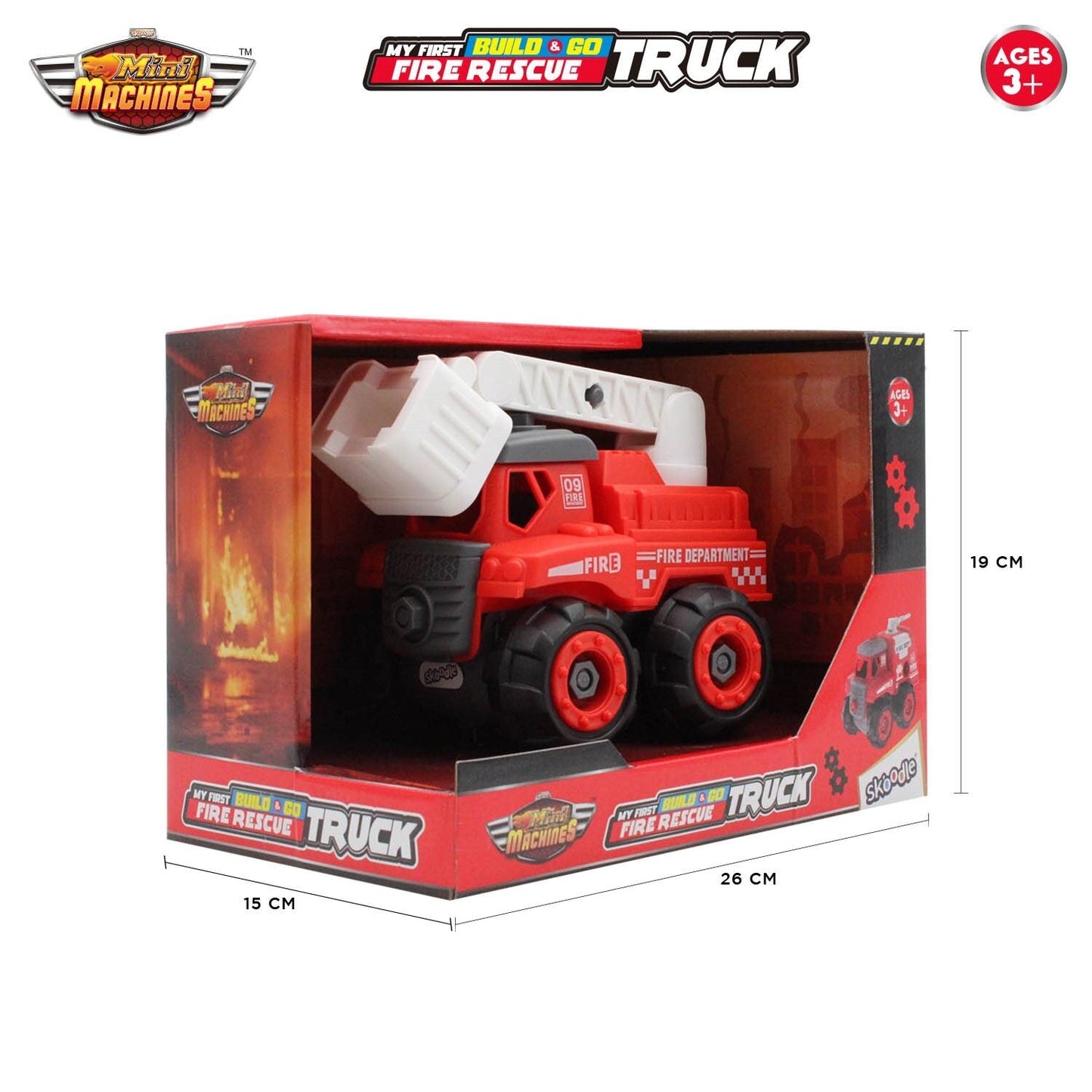 Skoodle Build & Go Fire Rescue Truck Red