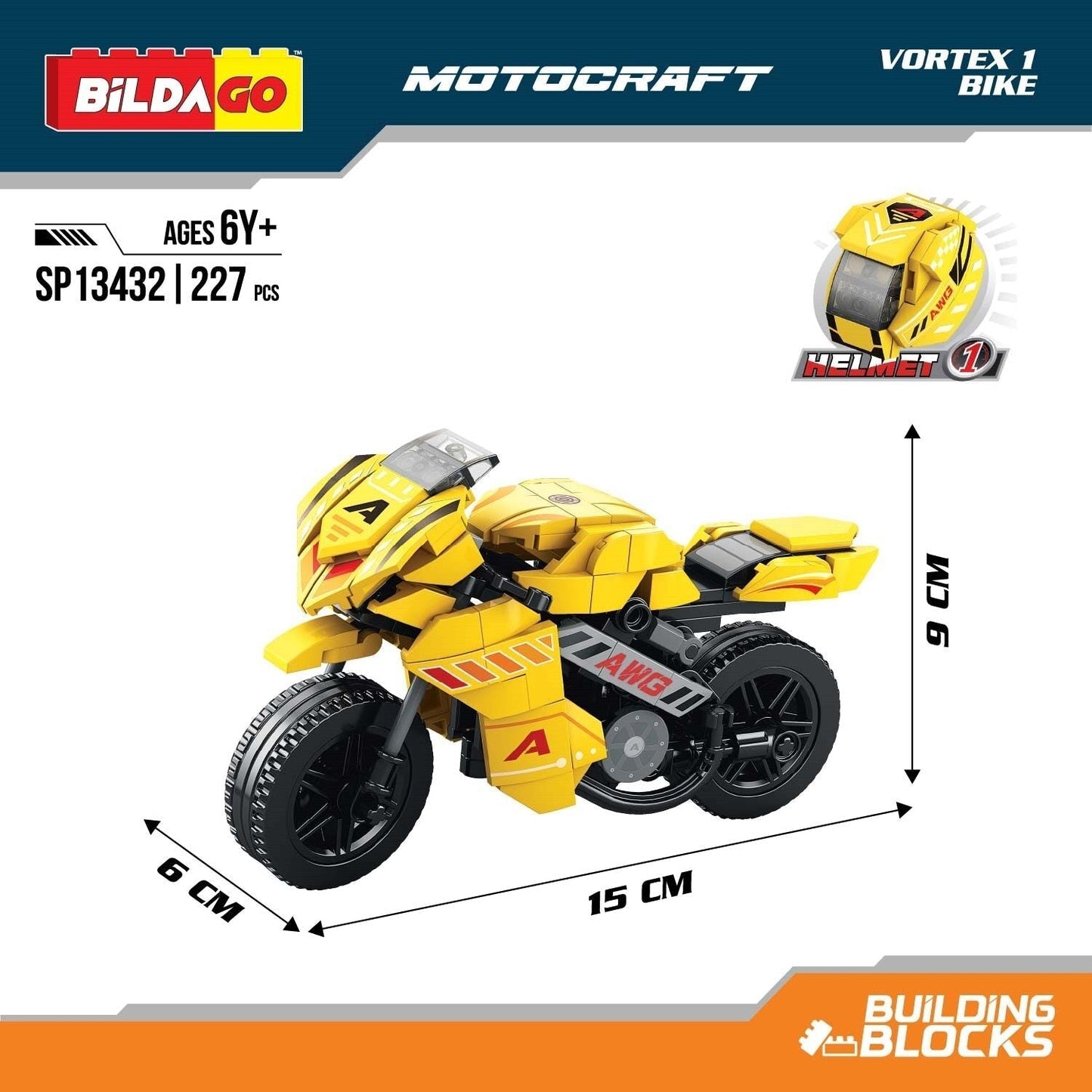 Bildago Motocraft - Vortex 1 Bike (SP13432) with Helmet (227 PCS)