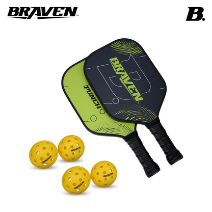 Skoodle Braven Pickel Bat Fibre Glass 16Mm - 2 Bats With 4 Balls