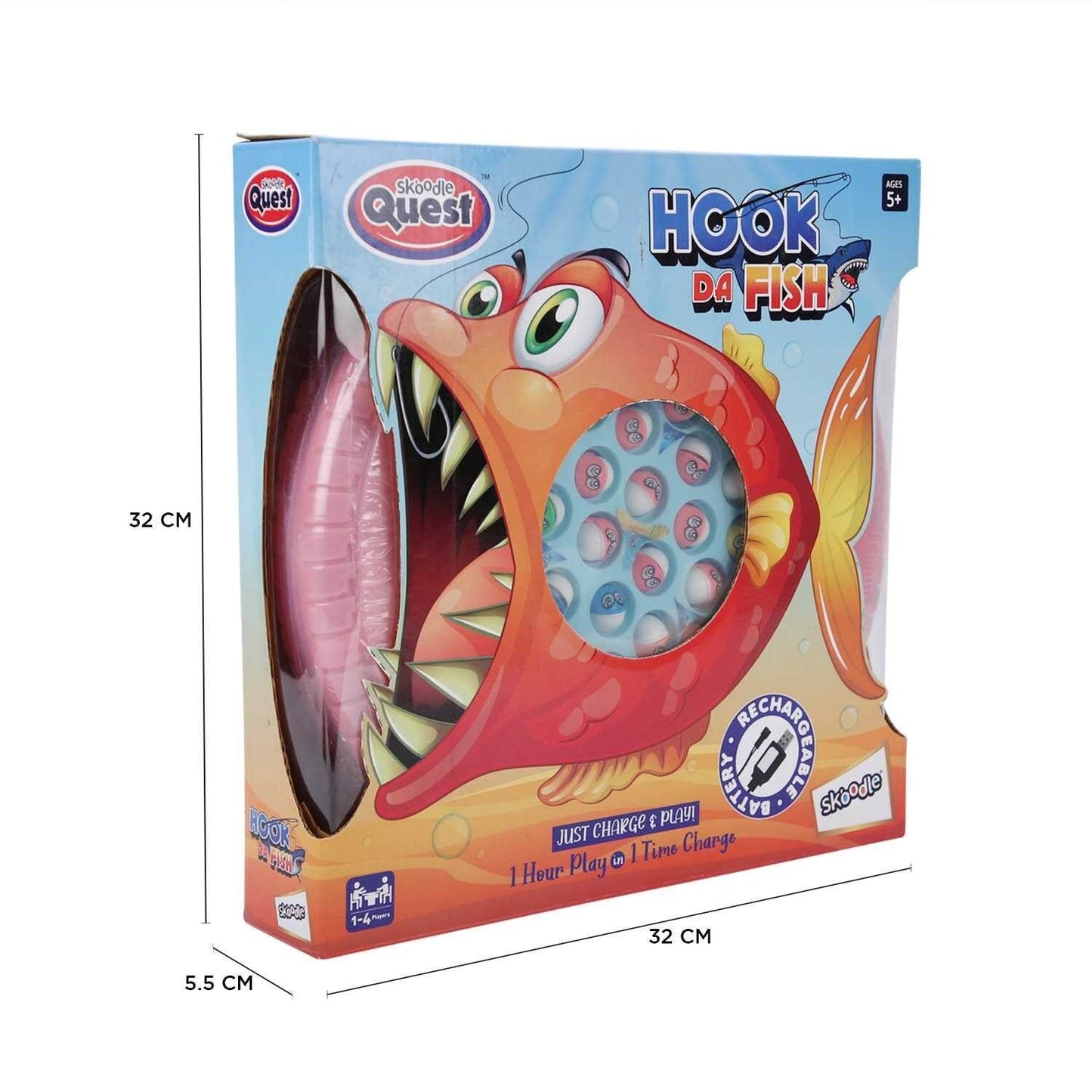 Skoodle Quest Hook Da Fish Rechargeable Game - Rose