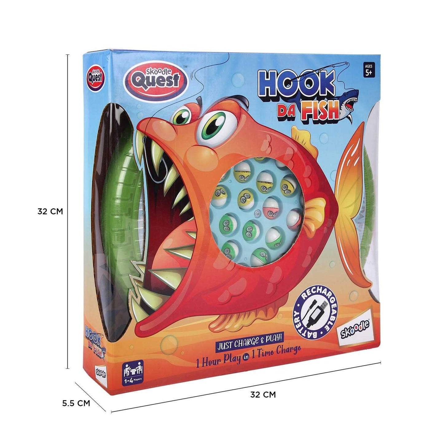 Skoodle Quest Hook Da Fish Rechargeable Game - Green