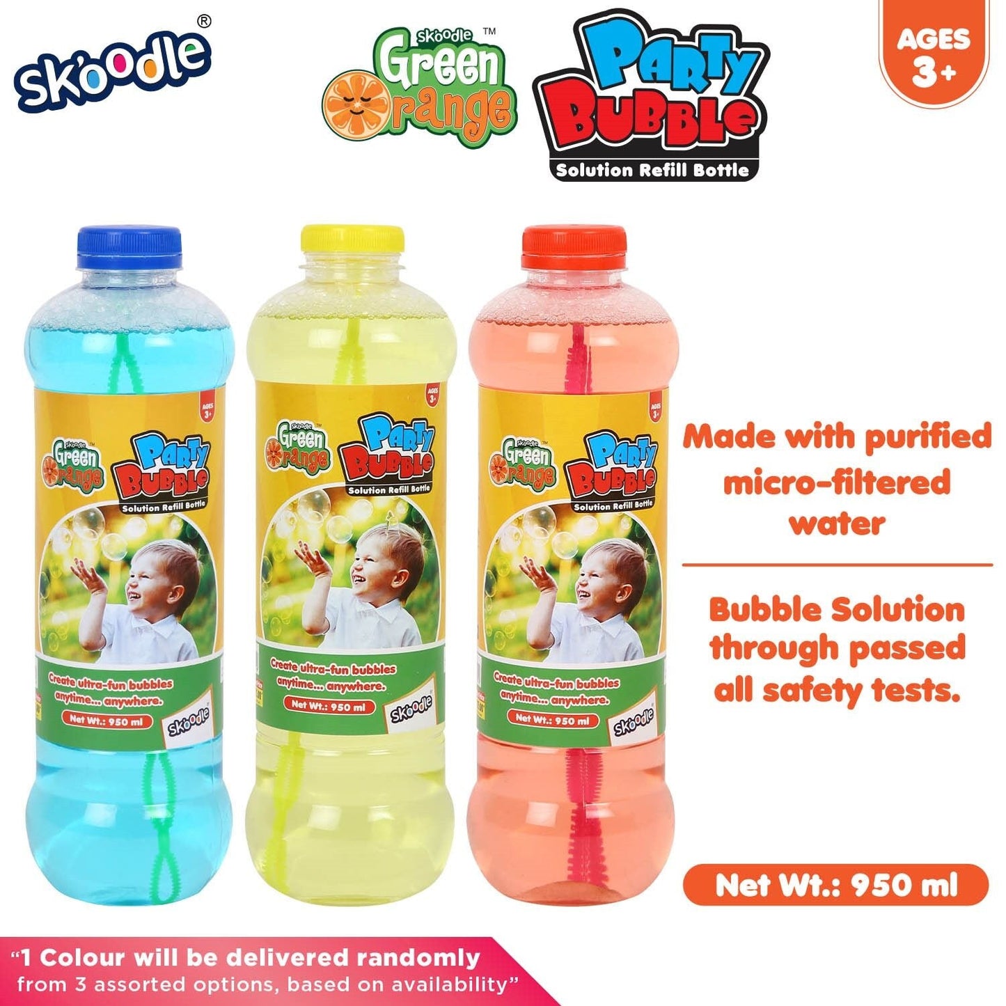 Green Orange Party Bubble Pack - 950 Ml