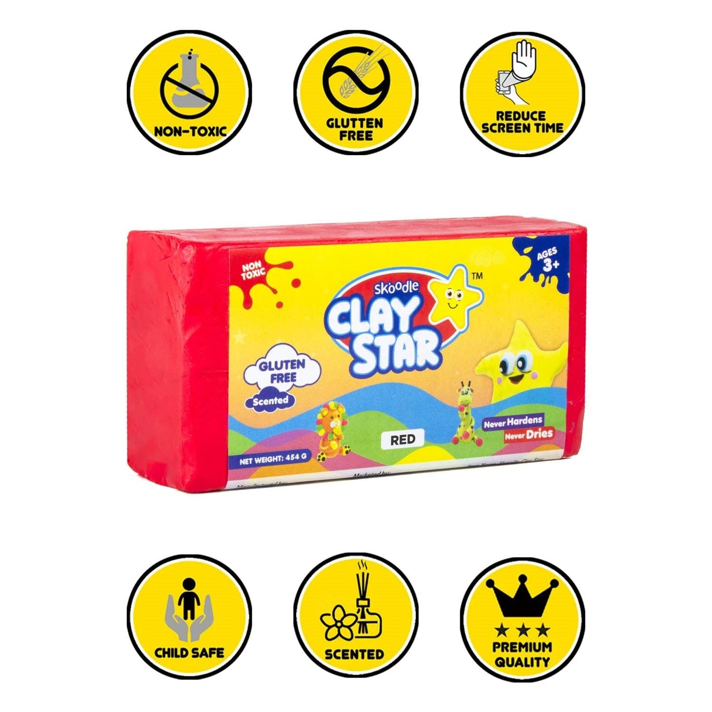 Skoodle Clay Star - 454 Gm (Red)