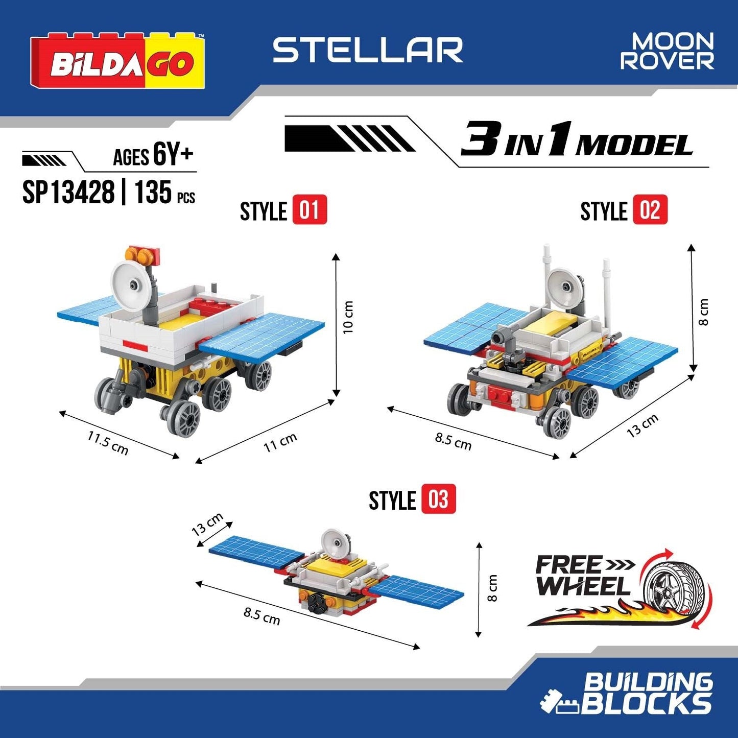Bildago Stellar - Moon Rover (SP13428) - 3-in-1 Model (135 PCS)