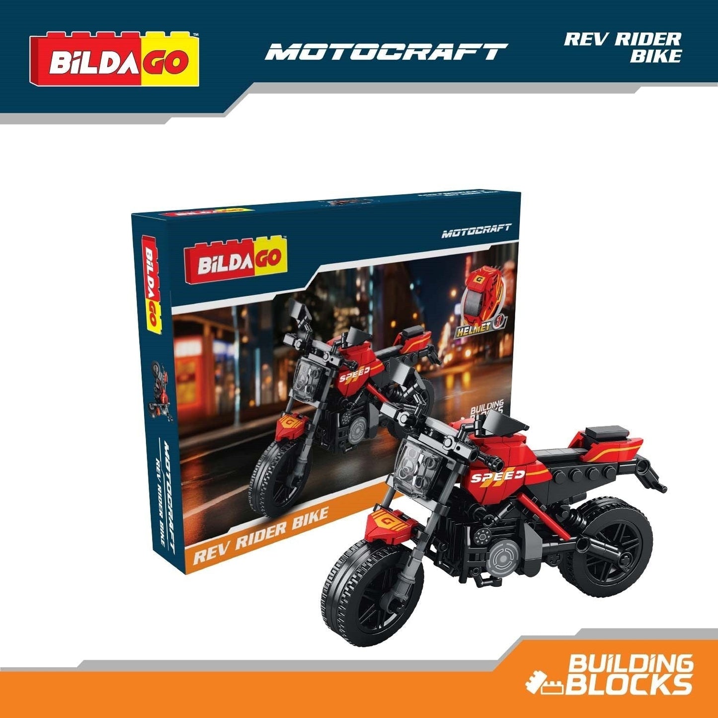 Bildago Motocraft - Rev Rider Bike (SP13431) with Helmet (217 PCS)