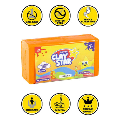 Skoodle Clay Star - 454 Gm (Orange)