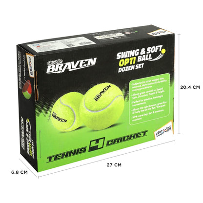 Skoodle Braven Tennis4 Cricket Swing & Soft Ball (Set Of 12)