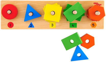 Eduedge Numerical Shape Stacker | Number Learning & Shape Sorting Educational Toy for Kids | Age 3+ Years