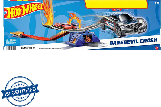 Hot Wheels Daredevil Crash Track Set | Action-Packed Stunt & Crash Racing Playset | Multicolour | Age 5+ Years
