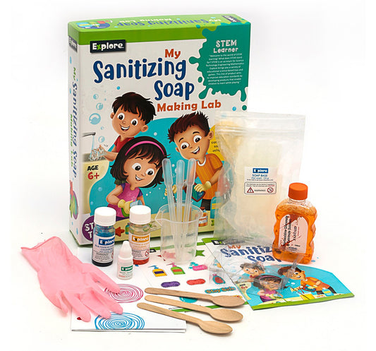 Eksploe My Sanitizing Soap Making Lab STEM Activity Kit Multicolor 8Y+
