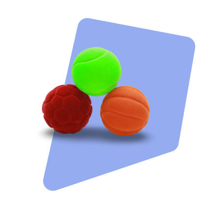 Rubbabu Small Stress/Sports Balls 2.5" (Set of 3)