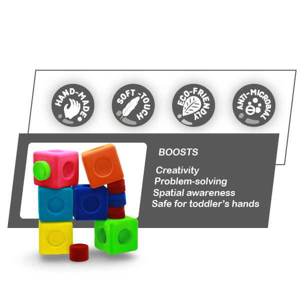 Rubbablox Building Blocks - Safe, Squishy & Fuzzy